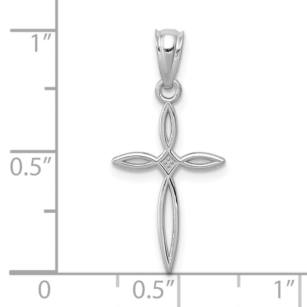 10k White Gold 12 mm Passion Cross Charm (0.25 grams)