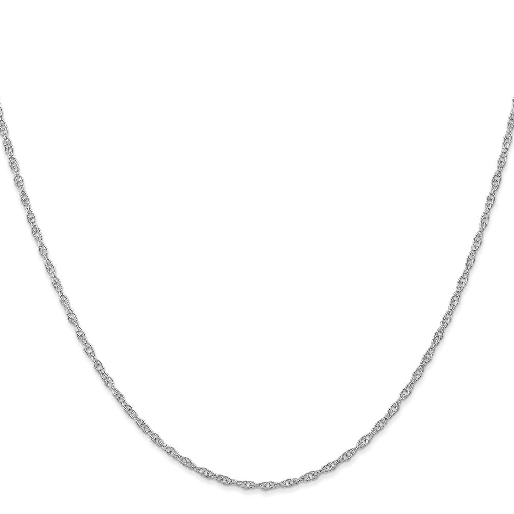 14k White Gold 1.35 mm Cable Rope with Spring Ring Clasp Chain (1.43 grams)