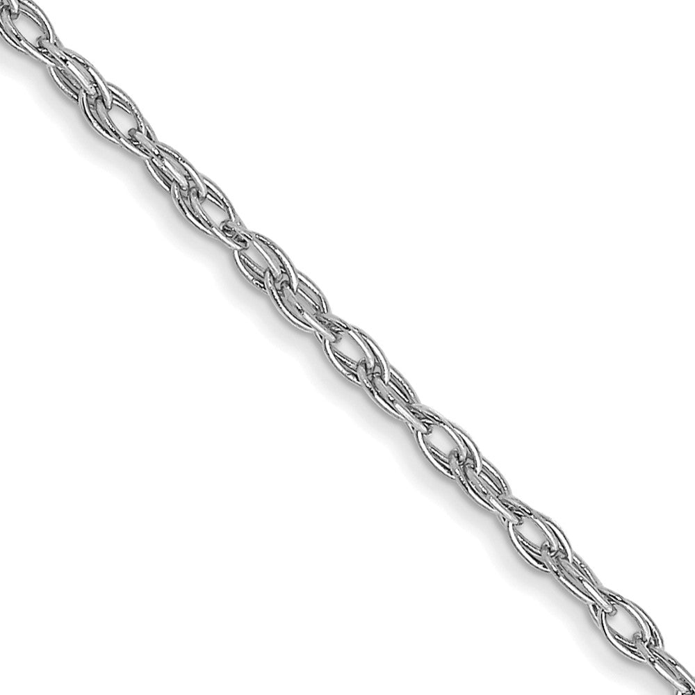 14k White Gold 1.35 mm Cable Rope with Spring Ring Clasp Chain (1.43 grams)