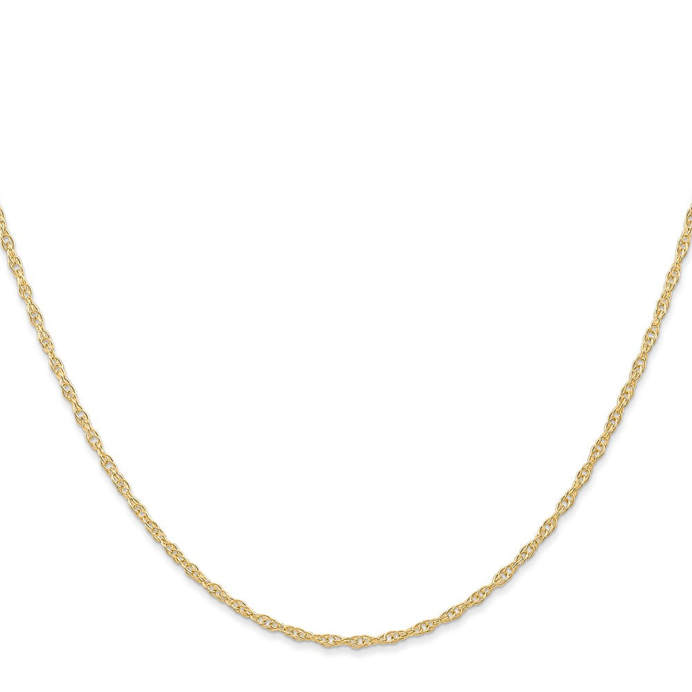 14k Yellow Gold 1.35 mm Cable Rope with Spring Ring Clasp Chain