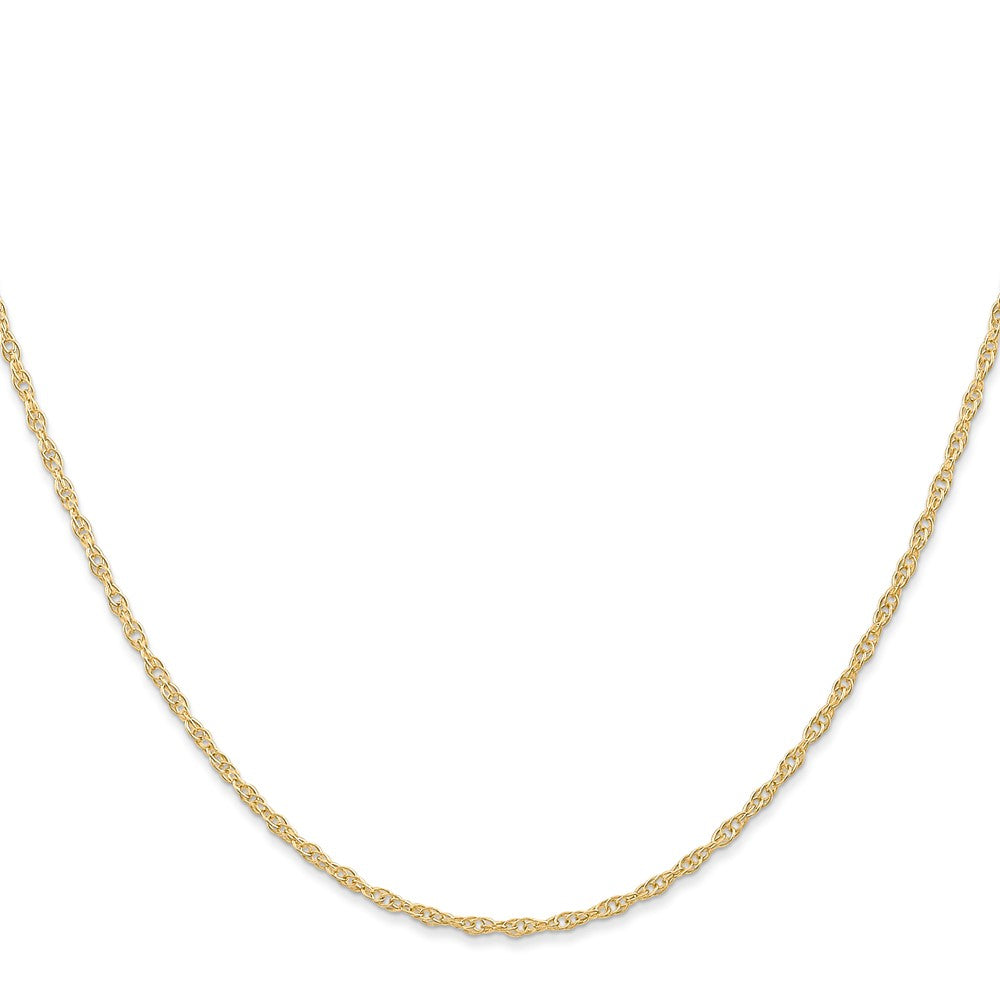 14k Yellow Gold 1.35 mm Cable Rope with Spring Ring Clasp Chain (1.44 grams)
