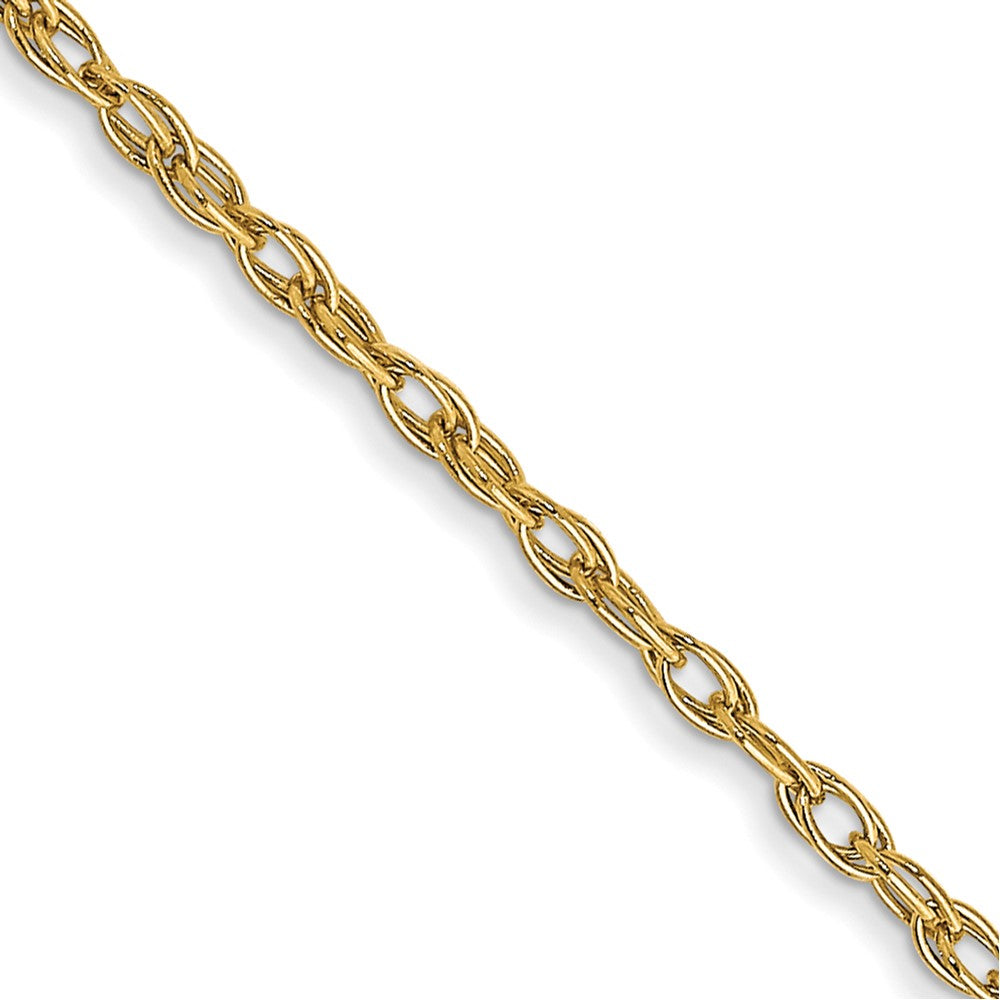 14k Yellow Gold 1.35 mm Cable Rope with Spring Ring Clasp Chain