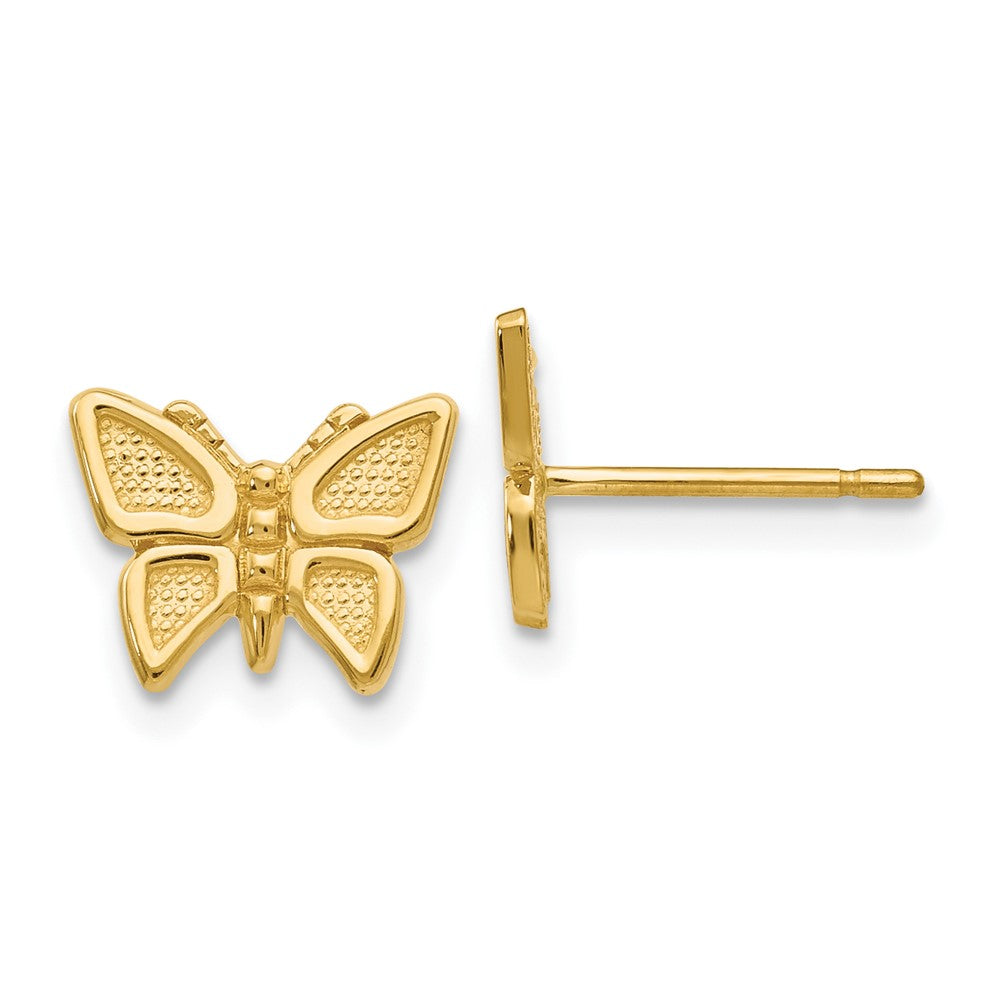 10k Yellow Gold 9 mm Polished Butterfly Post Earrings (0.98 grams)