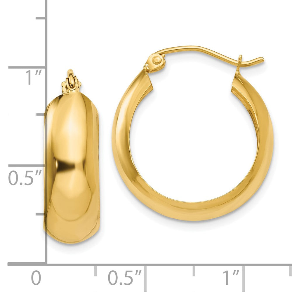 10k Yellow Gold 7 mm Hoop Earrings (2.22 grams)