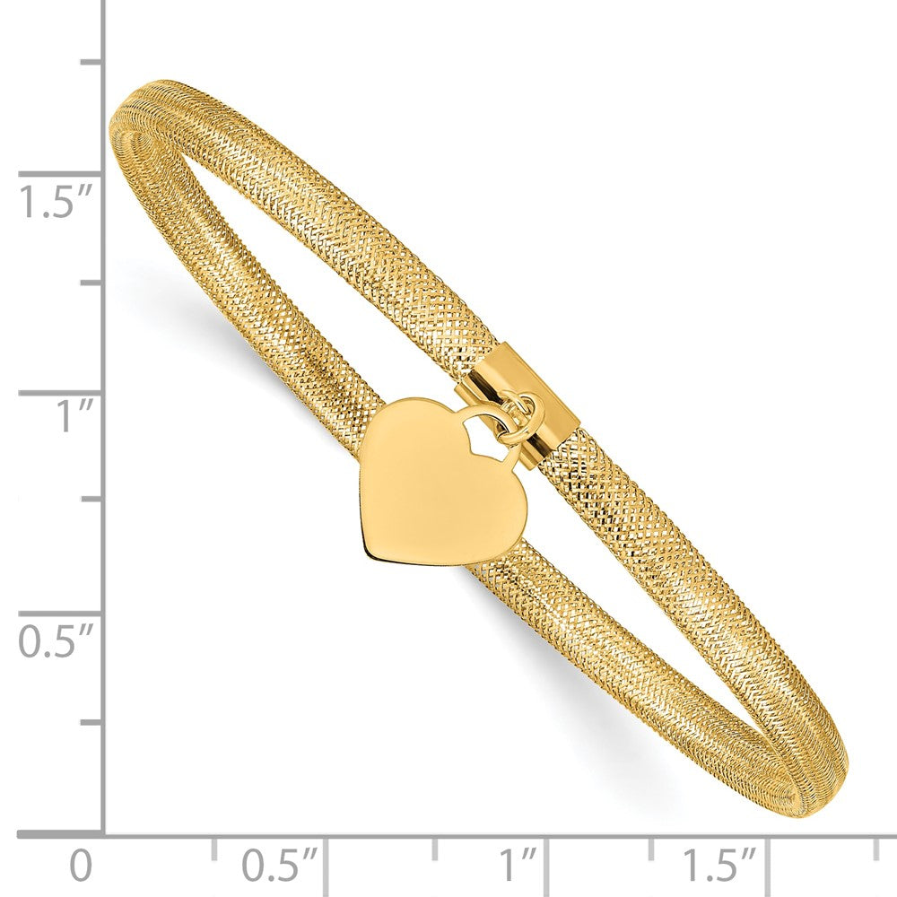 10k Yellow Gold 4 mm Heart Stretch Mesh Bracelet (1.11 grams)
