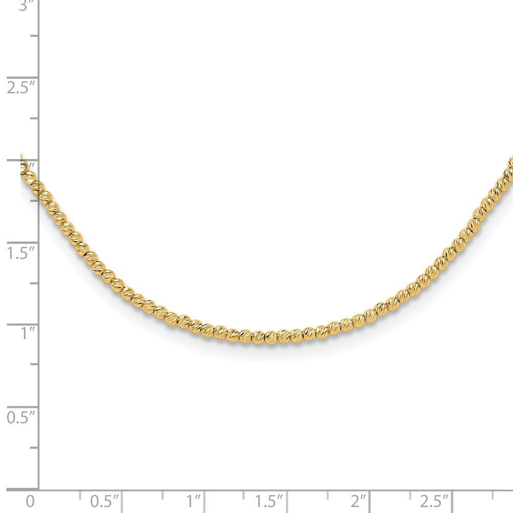 10k Yellow Gold 2 mm Diamond-cut Beaded in Necklace (6.26 grams)