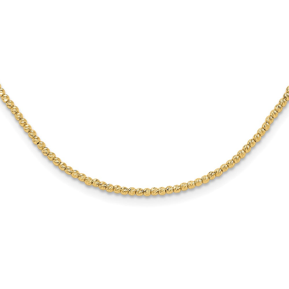 10k Yellow Gold 2 mm Diamond-cut Beaded in Necklace (6.26 grams)