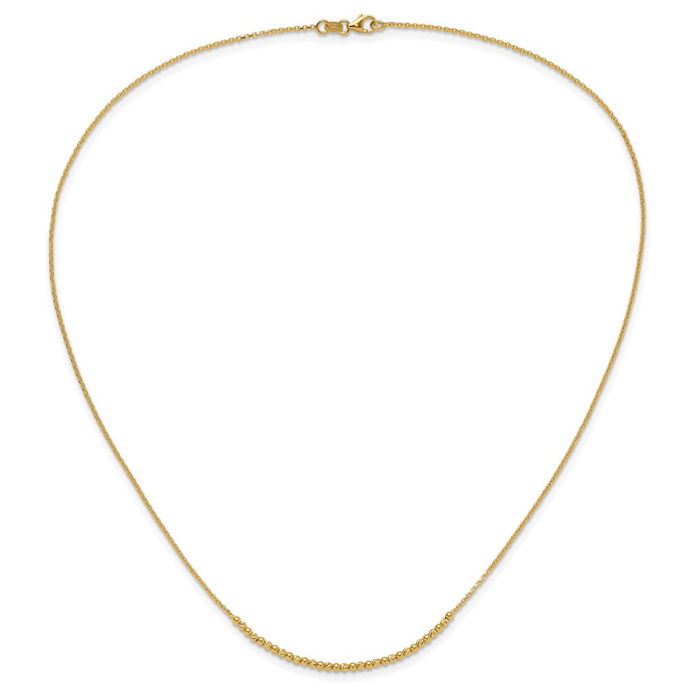 10k Yellow Gold 2 mm Diamond-cut Beaded in Necklace (2.59 grams)