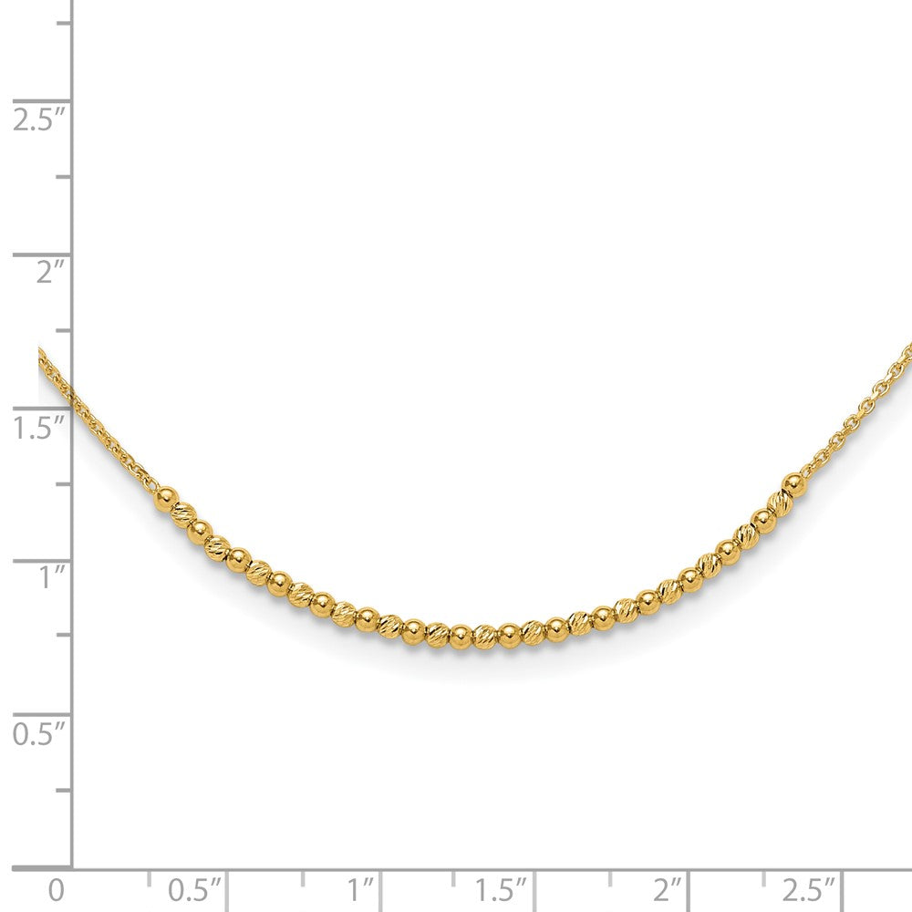 10k Yellow Gold 2 mm Diamond-cut Beaded in Necklace (2.59 grams)