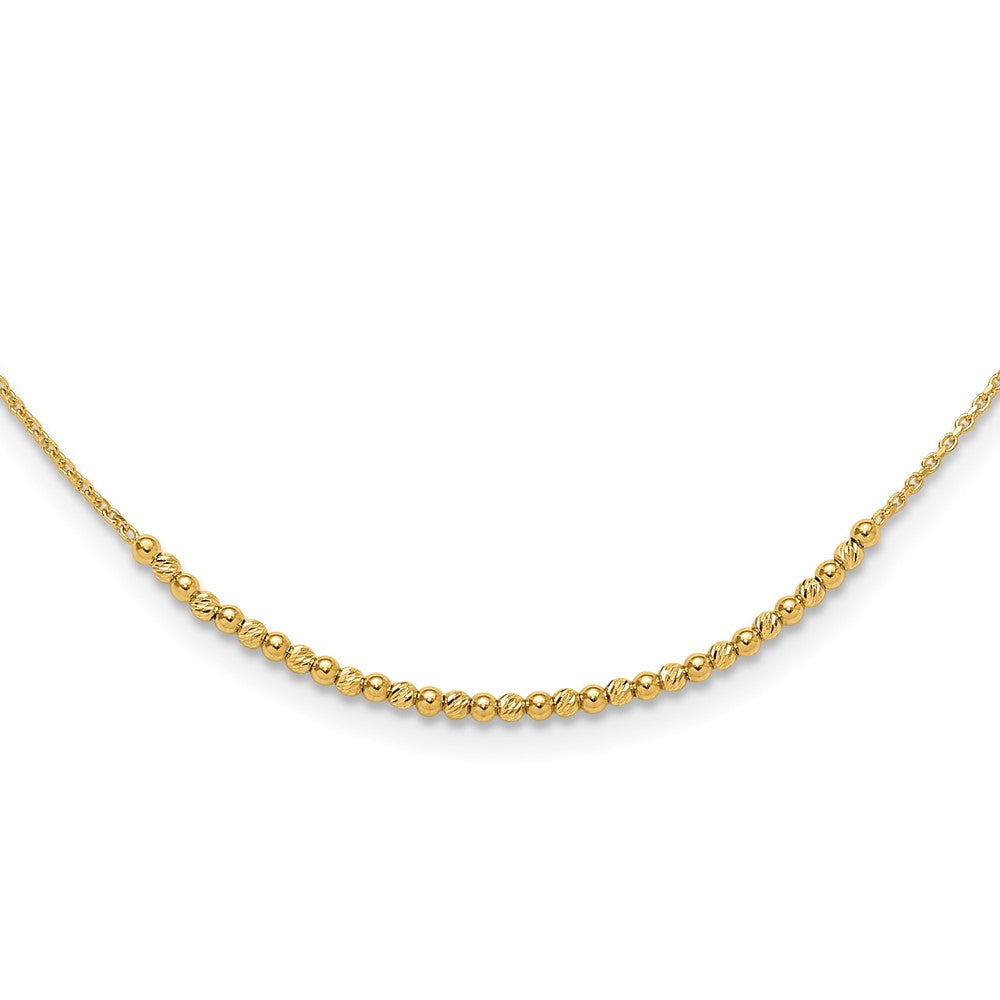 10k Yellow Gold 2 mm Diamond-cut Beaded in Necklace (2.59 grams)