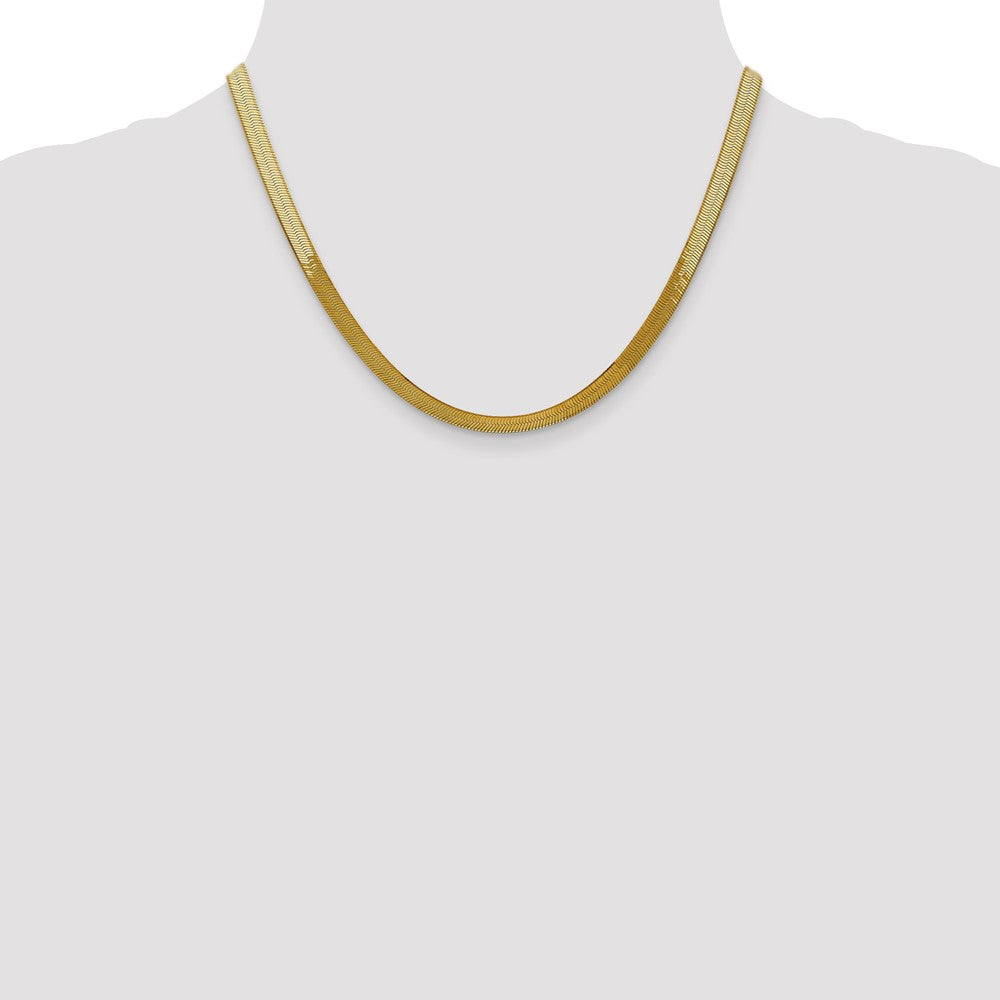 10k Yellow Gold 5 mm Silky Herringbone Chain (9.39 grams)