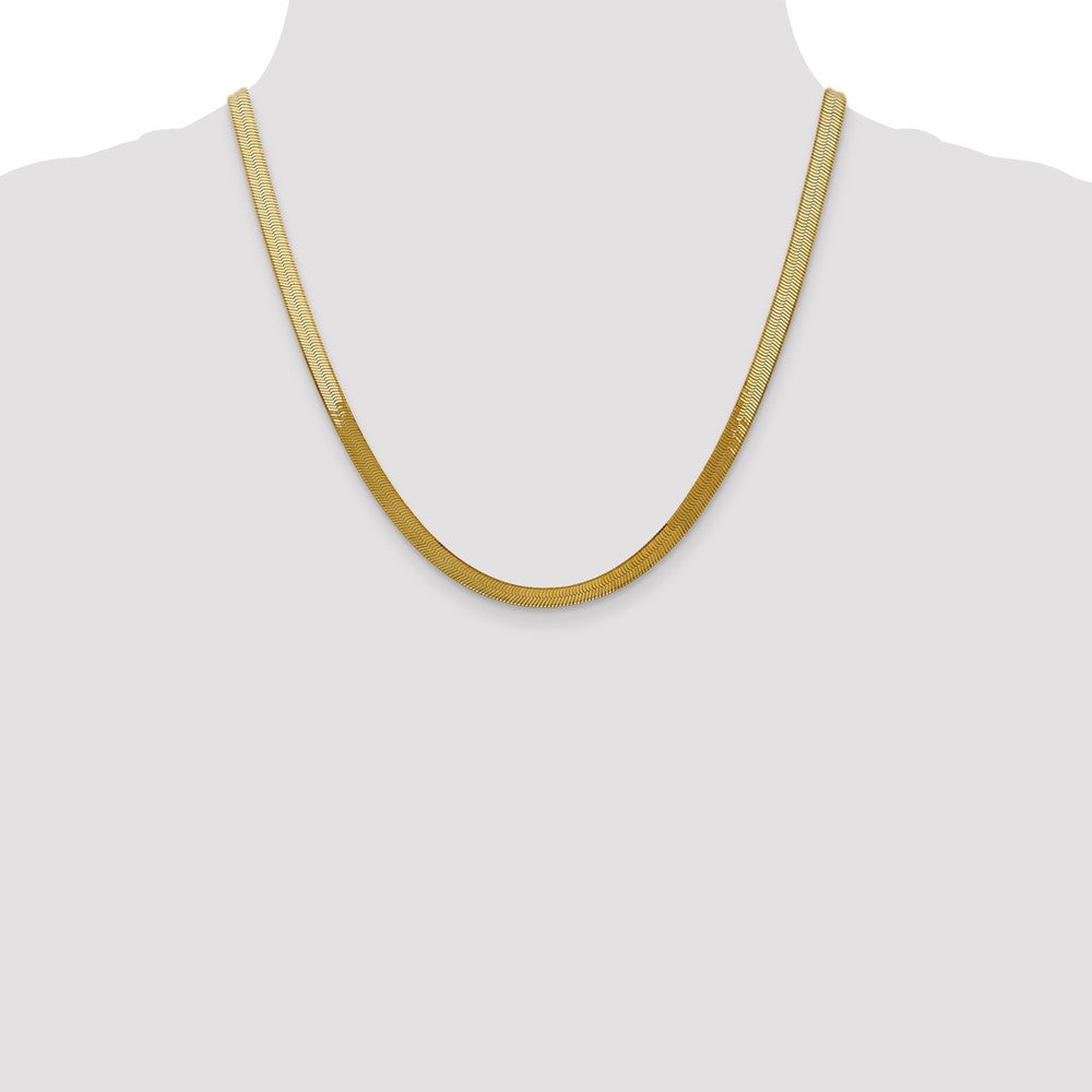 10k Yellow Gold 5 mm Silky Herringbone Chain (9.39 grams)