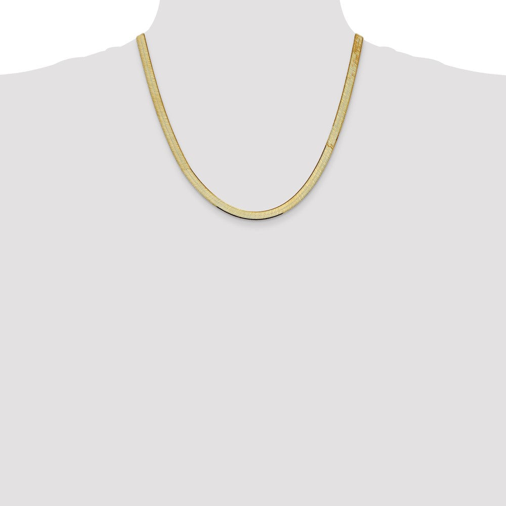 10k Yellow Gold 5.5 mm Silky Herringbone Chain (10.67 grams)