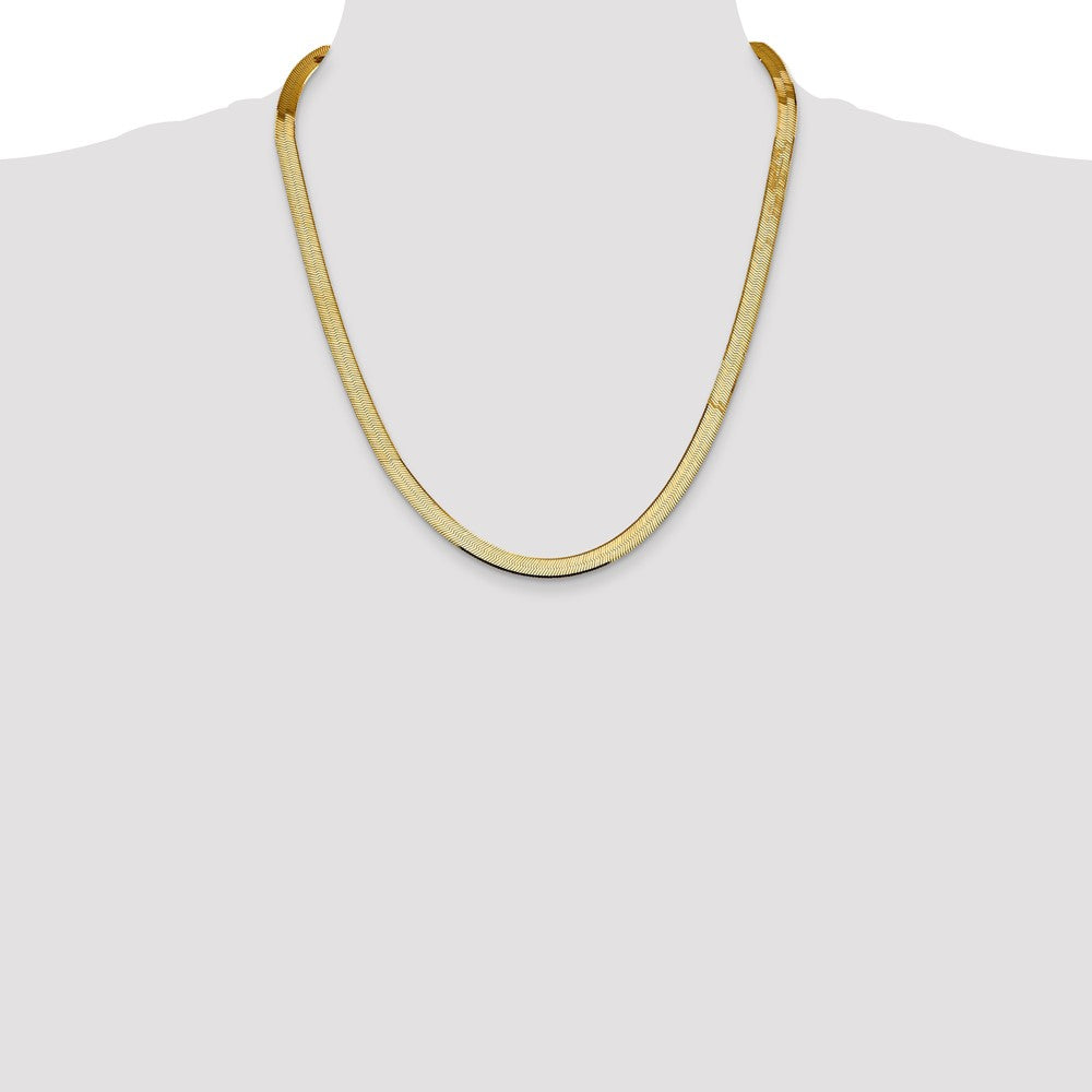 10k Yellow Gold 5.5 mm Silky Herringbone Chain (10.67 grams)