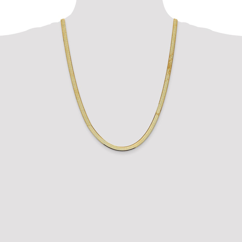 10k Yellow Gold 5.5 mm Silky Herringbone Chain (10.67 grams)