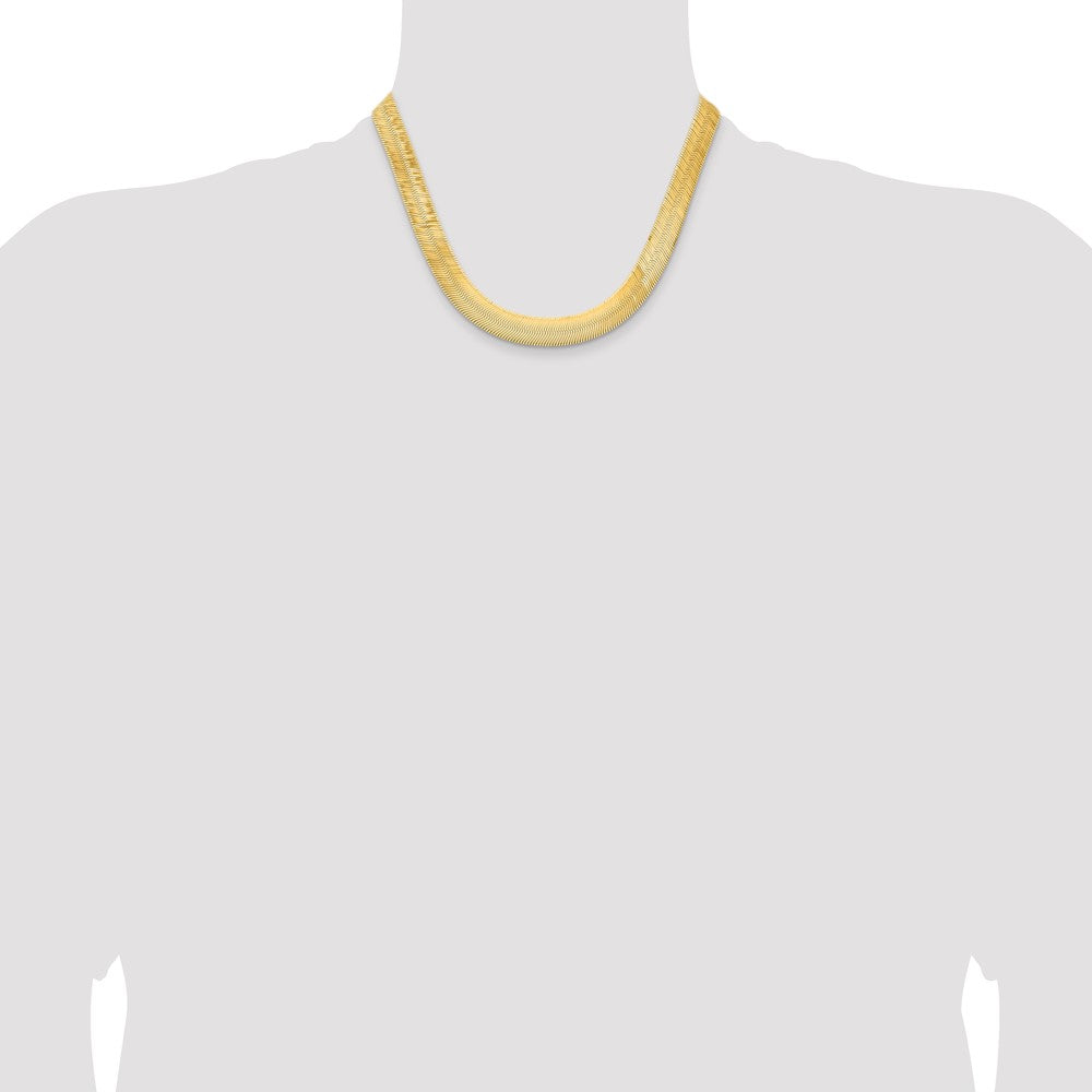 10k Yellow Gold 10 mm Silky Herringbone Chain (28.15 grams)