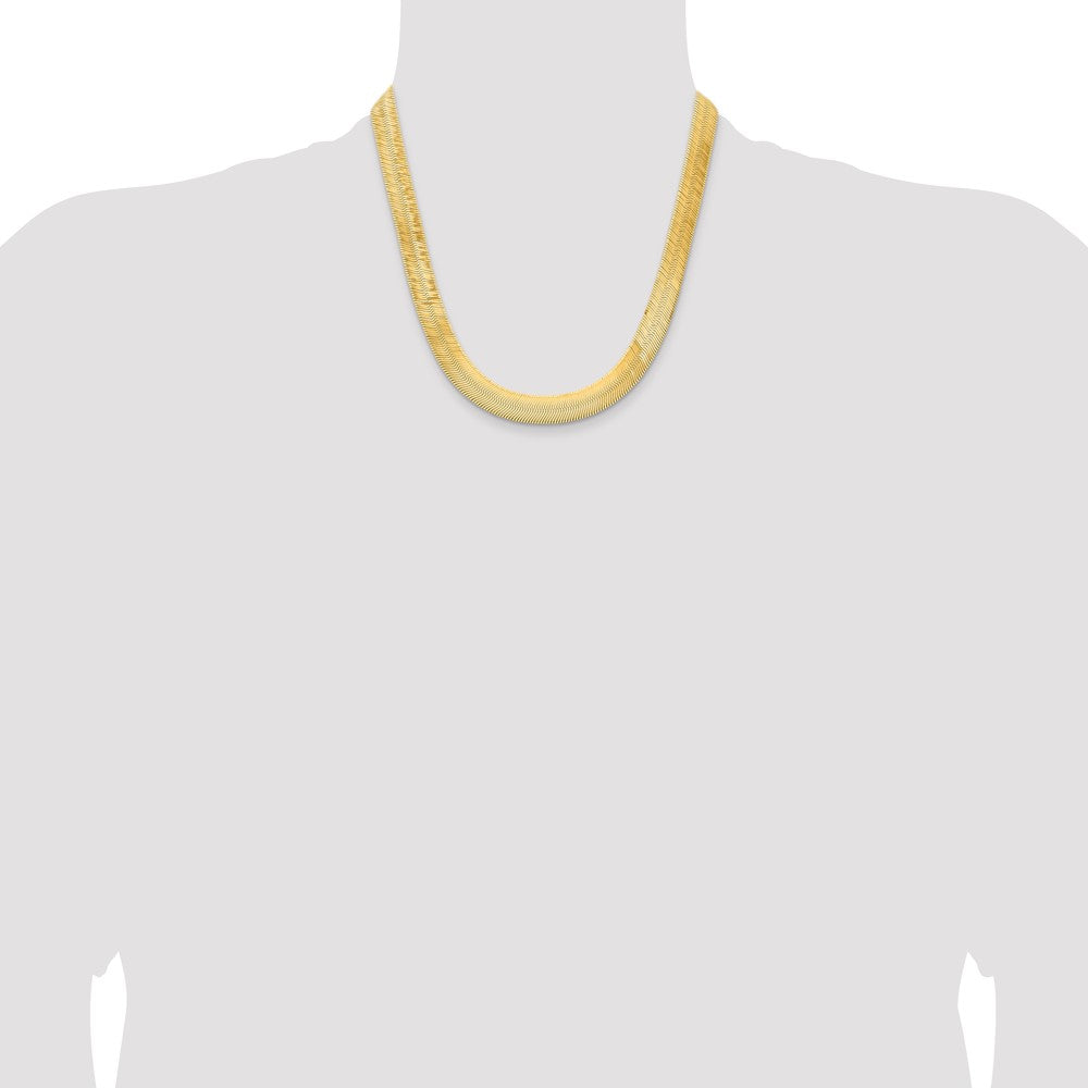 10k Yellow Gold 10 mm Silky Herringbone Chain (28.15 grams)