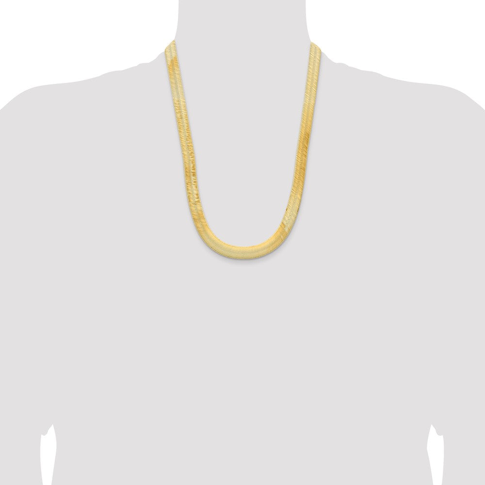 10k Yellow Gold 10 mm Silky Herringbone Chain (28.15 grams)