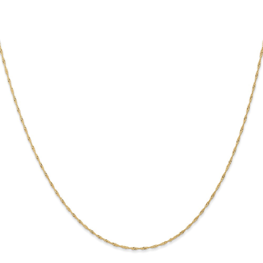 14k Yellow Gold 1 mm Singapore with Spring Ring Clasp Chain (0.65 grams)