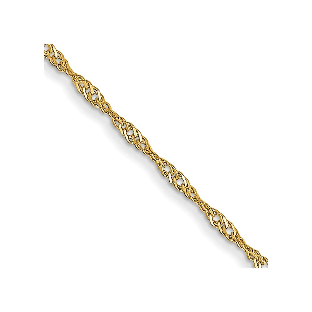 14k Yellow Gold 1 mm Singapore with Spring Ring Clasp Chain (0.65 grams)