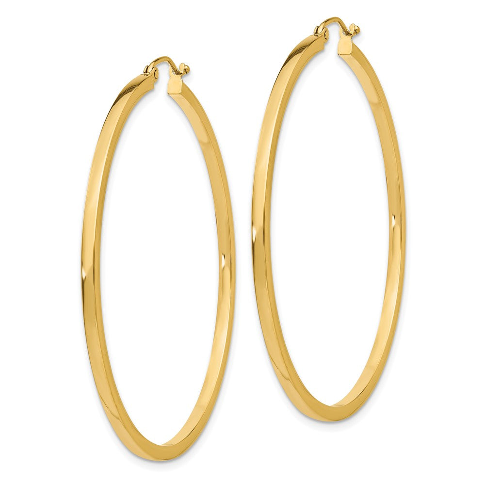 10k Yellow Gold 2 mm Square Tube Hoop Earrings (3.07 grams)