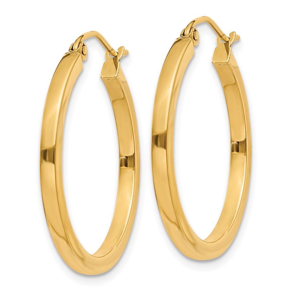 10k Yellow Gold 2 mm Square Tube Hoop Earrings (1.58 grams)