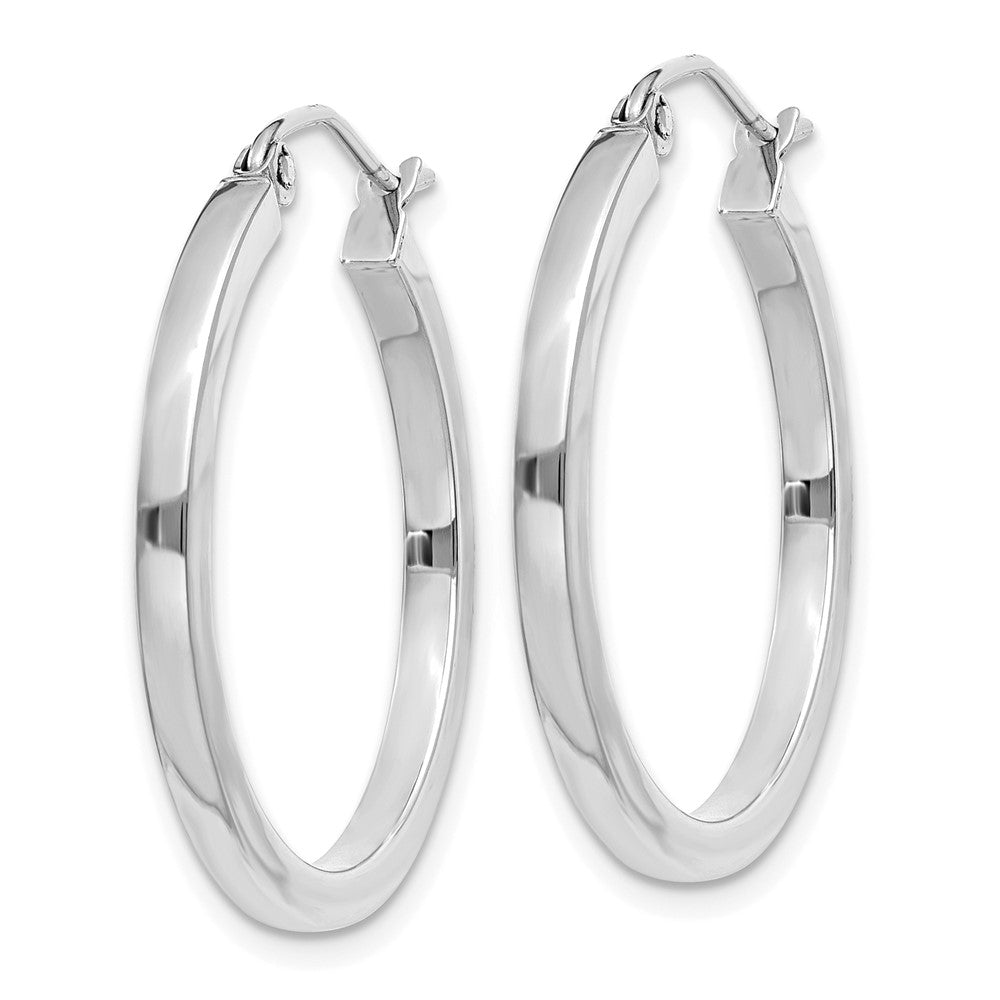 10k White Gold 2 mm Square Tube Hoops (1.51 grams)