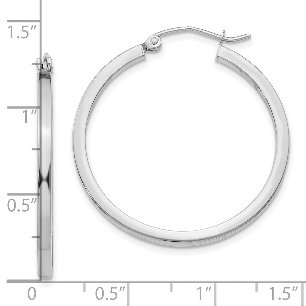 10k White Gold 35 mm Square Tube Hoops (1.82 grams)