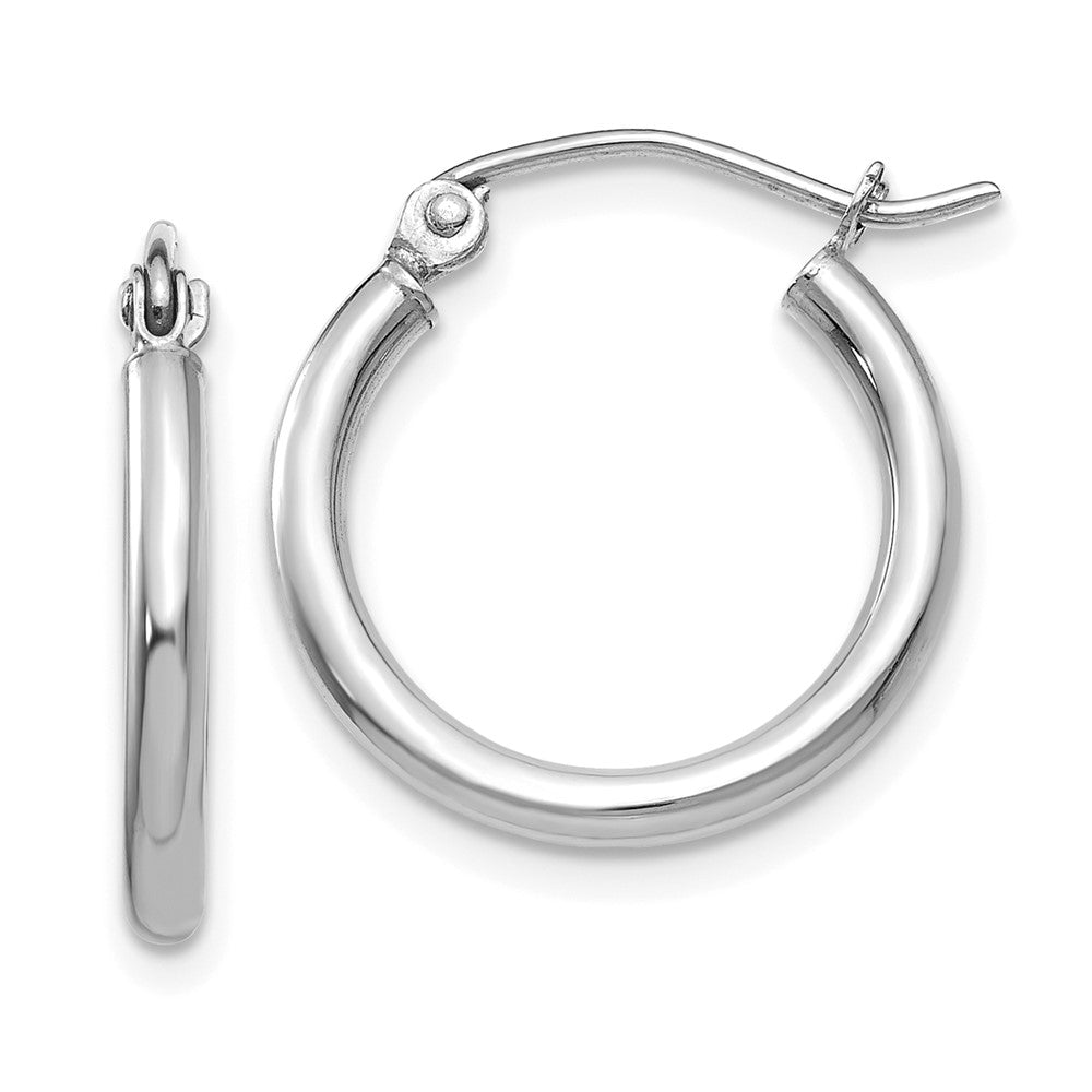 10k White Gold 17.97 mm Tube Hoop Earrings (0.94 grams)