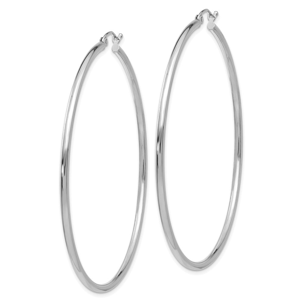 10k White Gold 59.85 mm Tube Hoop Earrings (3.47 grams)