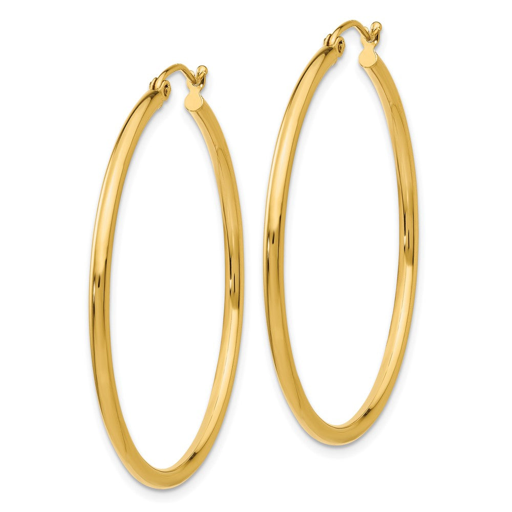 10k Yellow Gold 39.9 mm Tube Hoop Earrings (2.25 grams)
