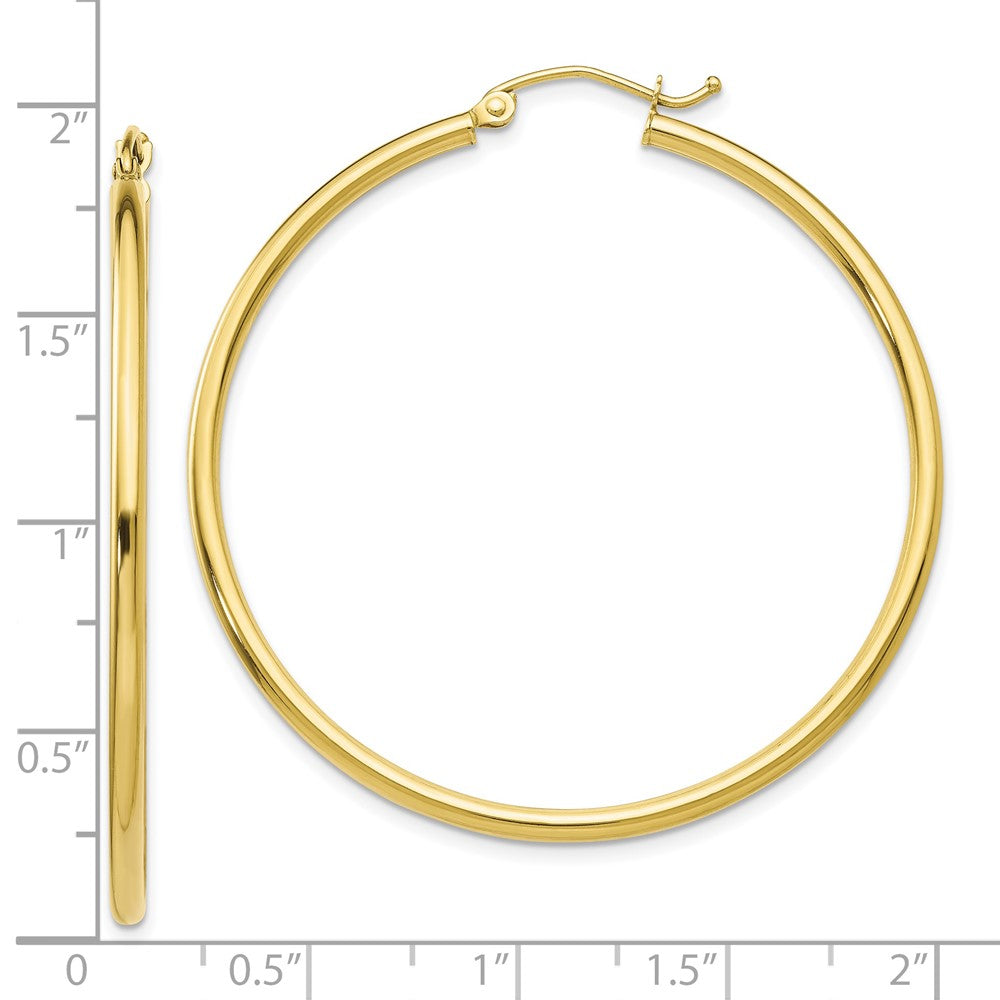 10k Yellow Gold 45.44 mm Tube Hoop Earrings (2.63 grams)