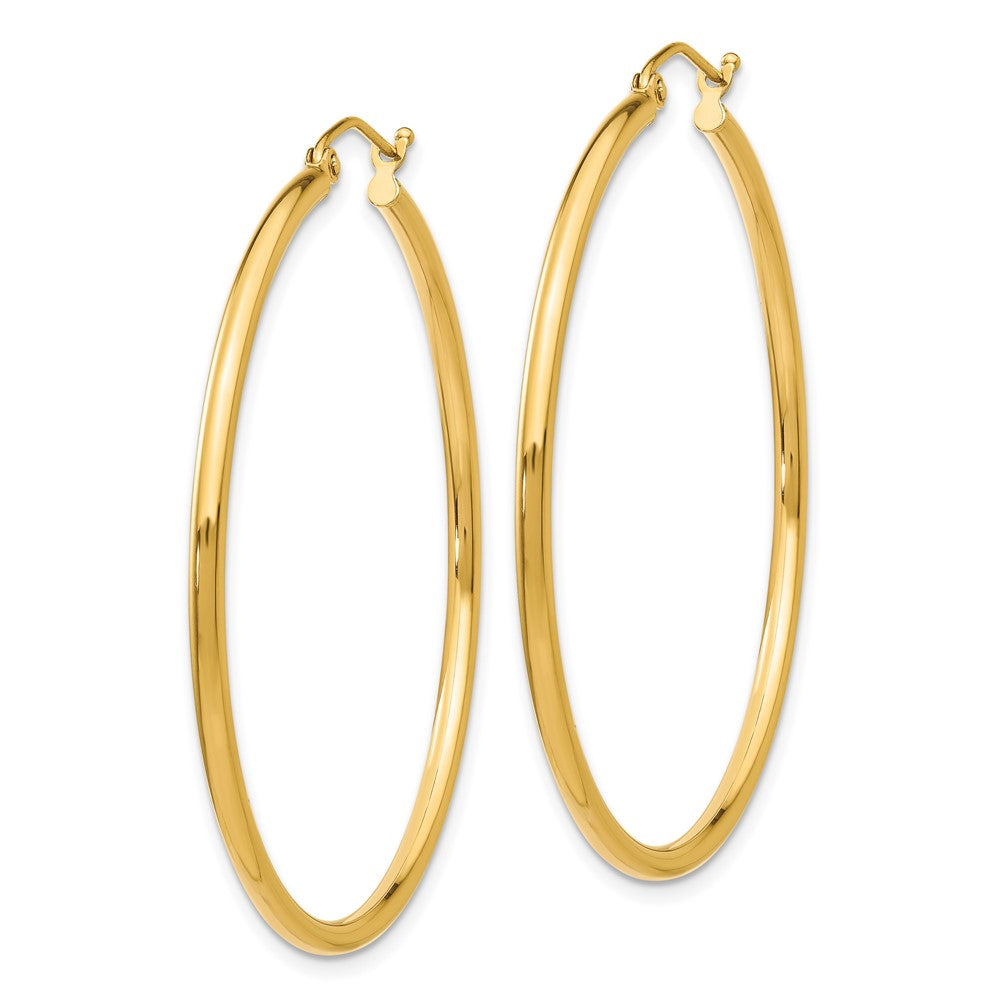 10k Yellow Gold 45.44 mm Lightweight Tube Hoop Earrings (2.14 grams)