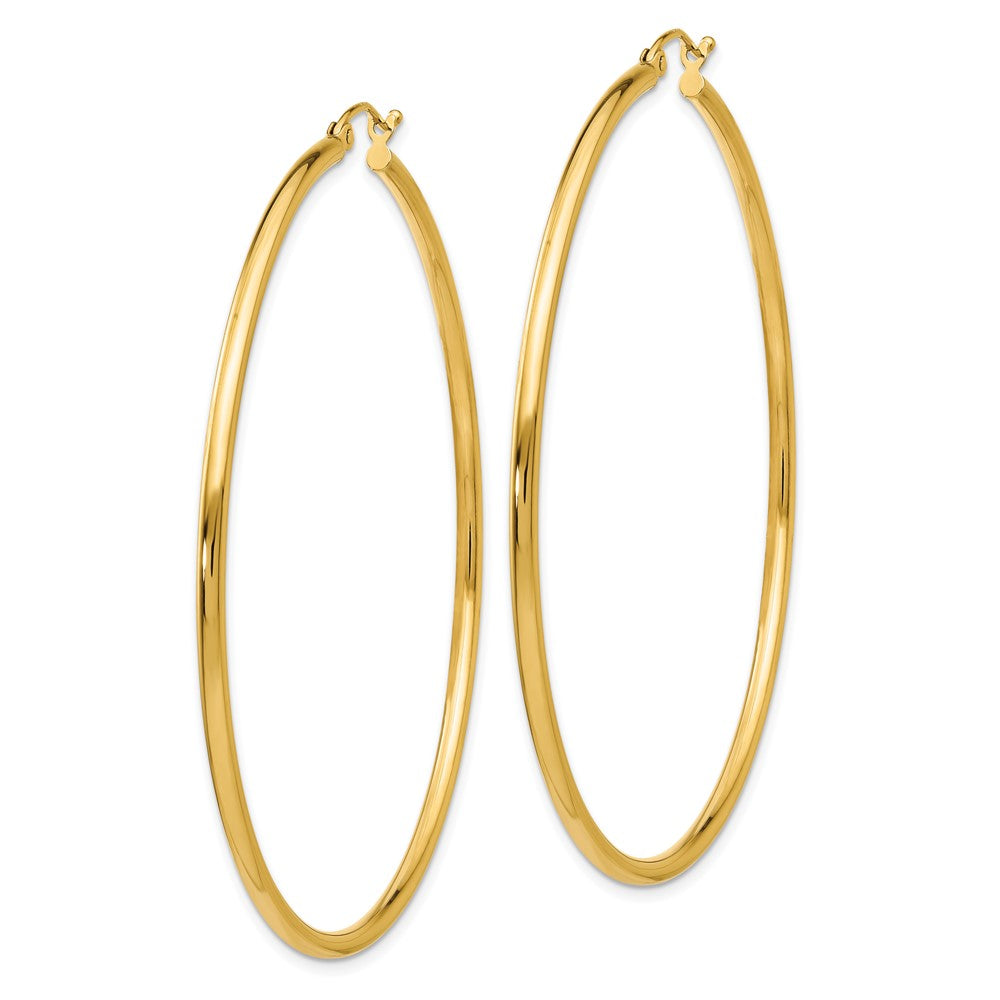 10k Yellow Gold 60.49 mm Lightweight Tube Hoop Earrings (2.83 grams)