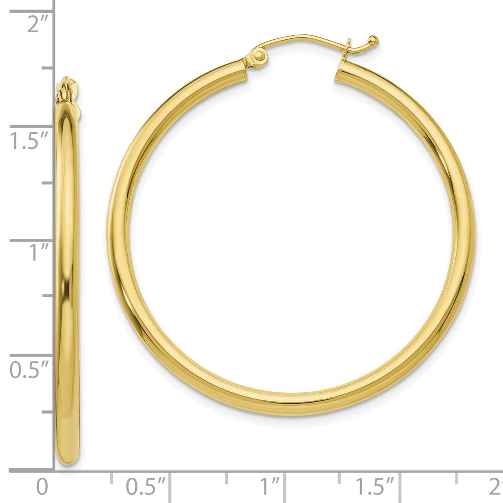 10k Yellow Gold 40.53 mm Tube Hoop Earrings (2.79 grams)