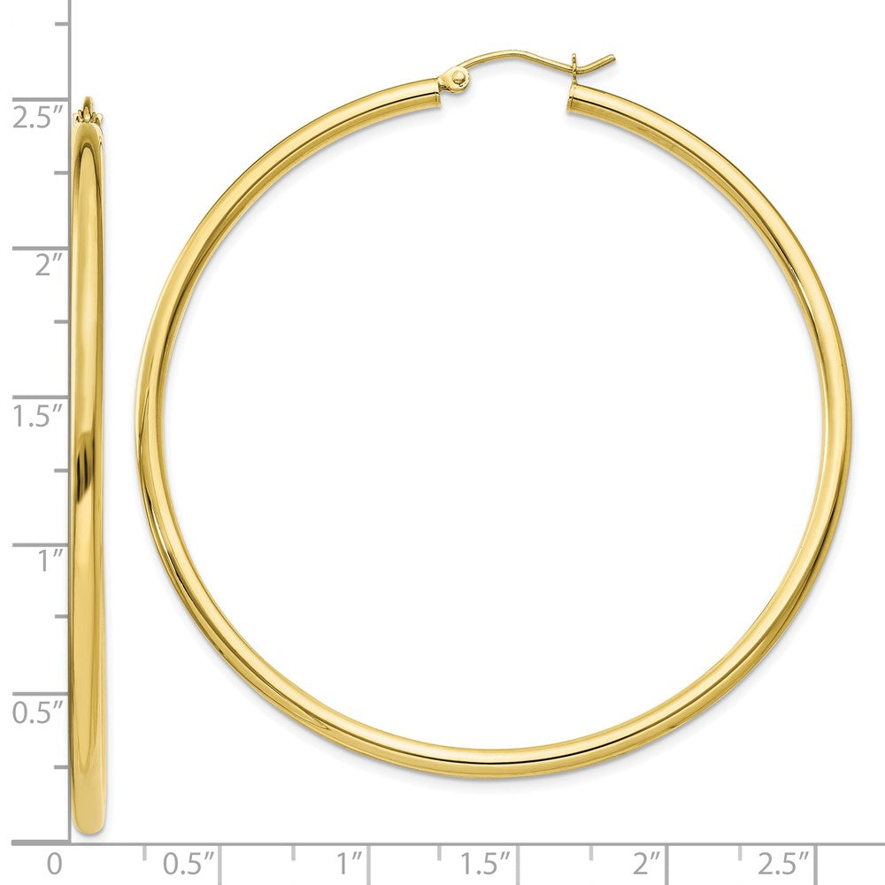 10k Yellow Gold 60.96 mm Tube Hoop Earrings (4.13 grams)