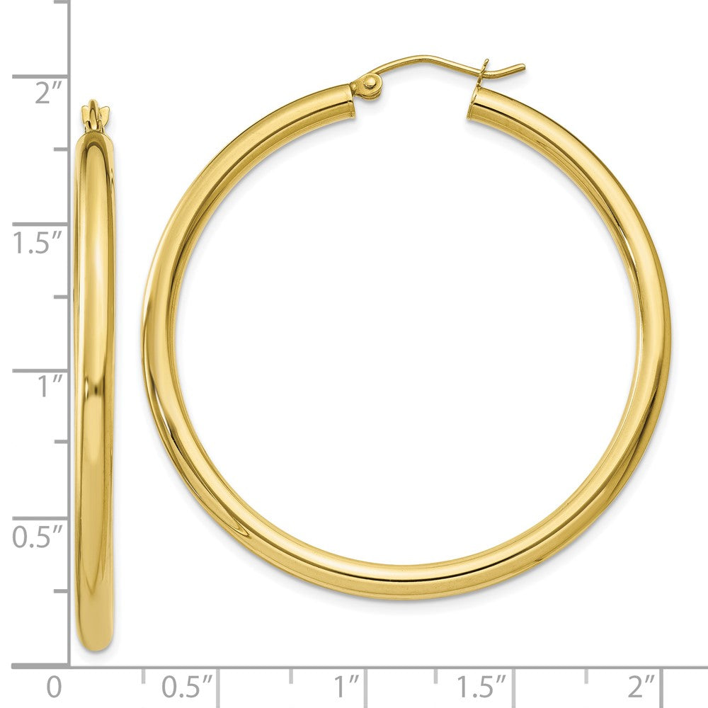 10k Yellow Gold 45.4 mm Tube Hoop Earrings (3.6 grams)