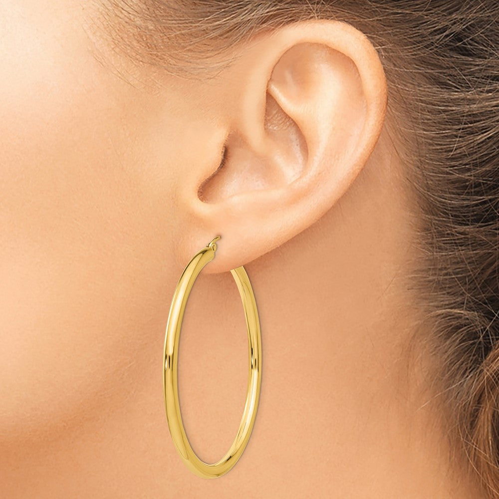 10k Yellow Gold 50.86 mm Tube Hoop Earrings (4.07 grams)
