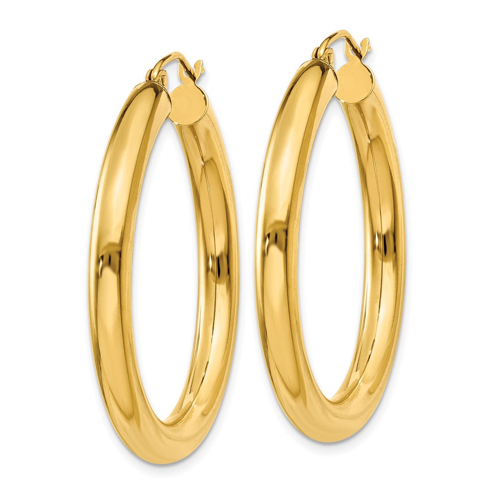 10k Yellow Gold 33.76 mm Tube Hoop Earrings (3.13 grams)