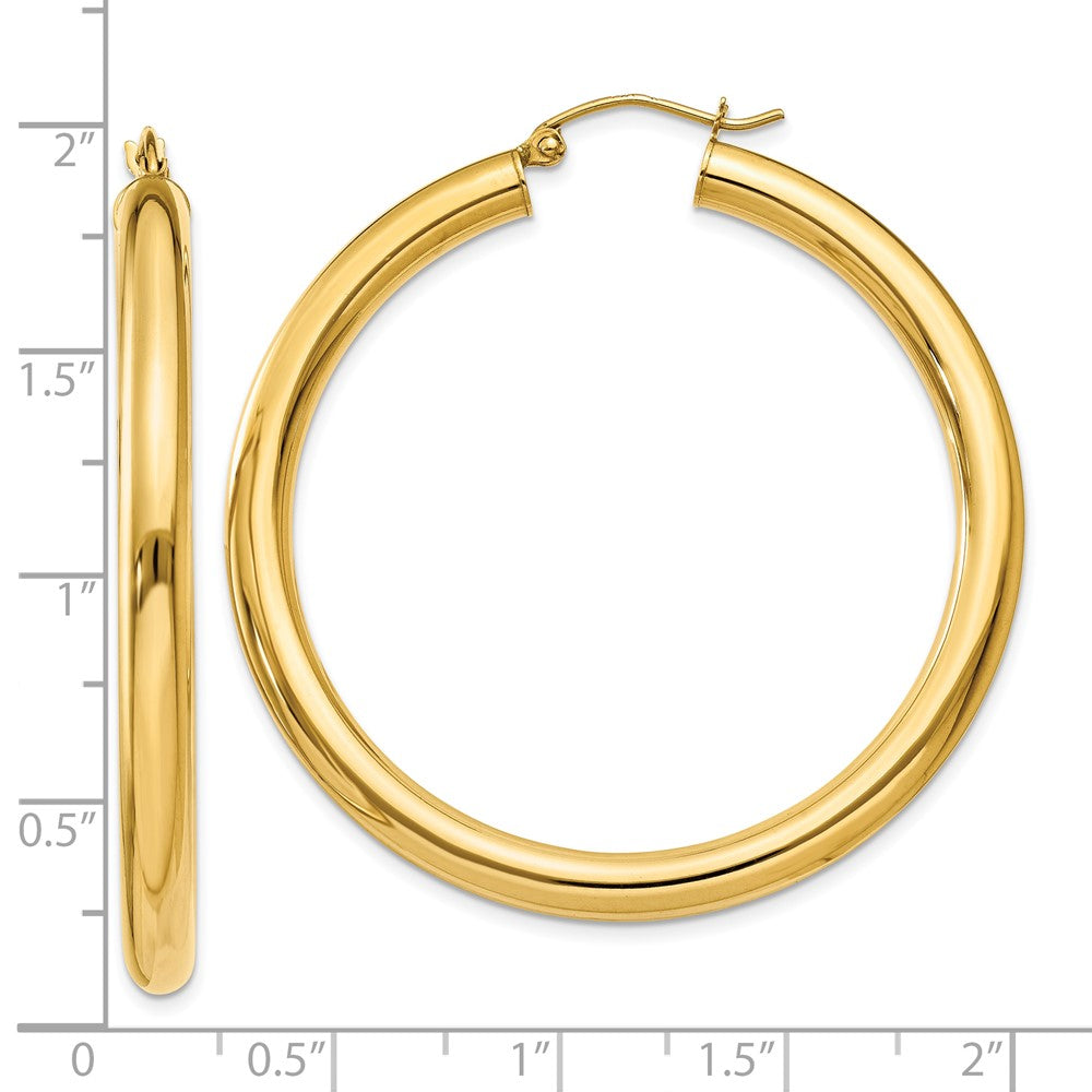 10k Yellow Gold 4 mm Lightweight Tube Hoop Earrings (3.49 grams)