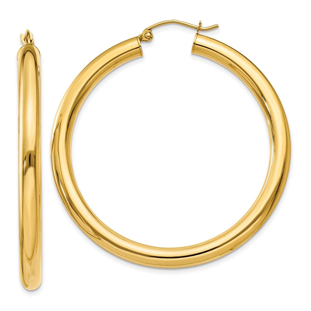 10k Yellow Gold 4 mm Lightweight Tube Hoop Earrings (3.49 grams)