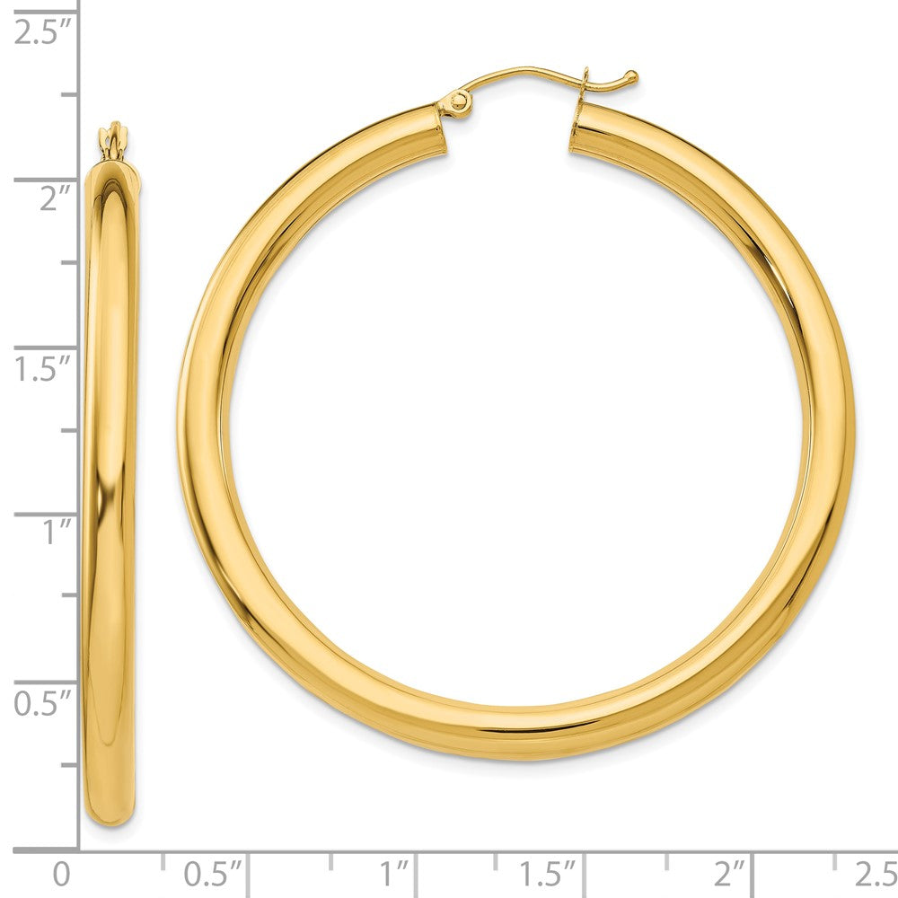 10k Yellow Gold 4 mm Lightweight Tube Hoop Earrings (3.92 grams)