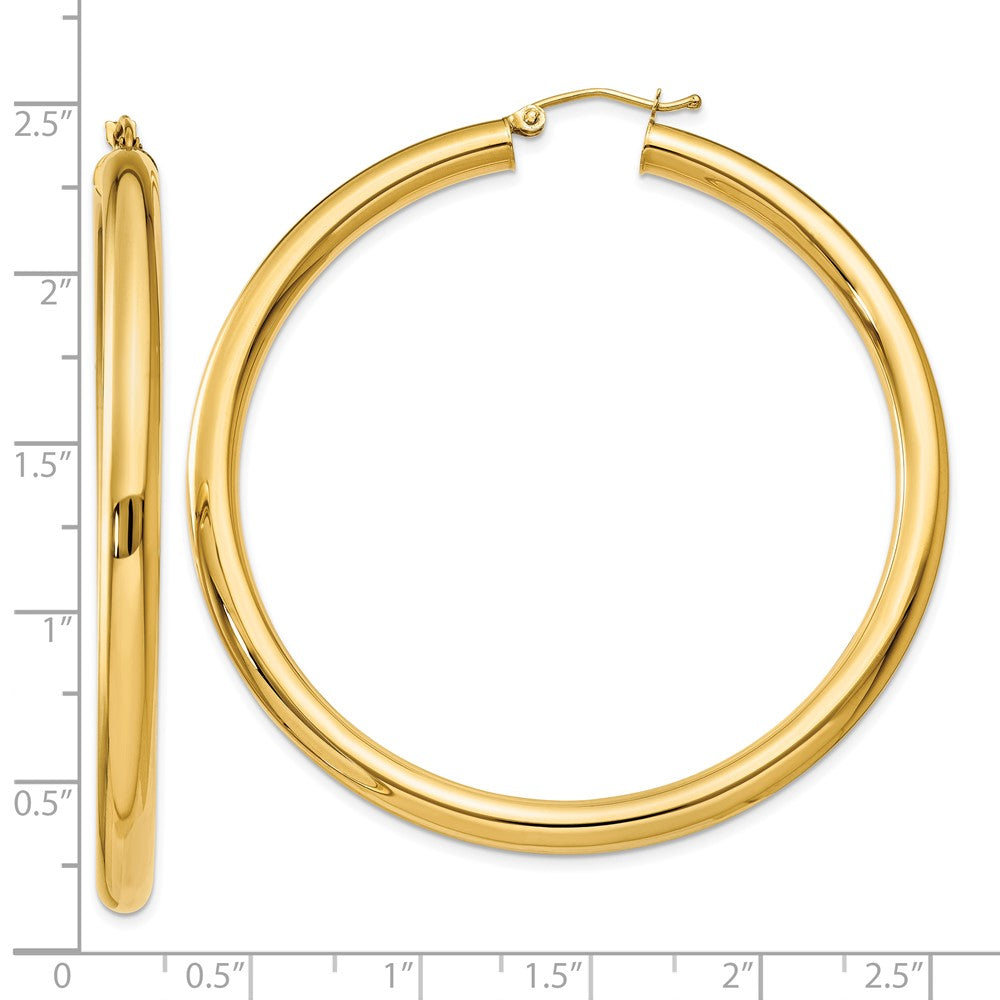 10k Yellow Gold 4 mm Lightweight Tube Hoop Earrings (4.23 grams)
