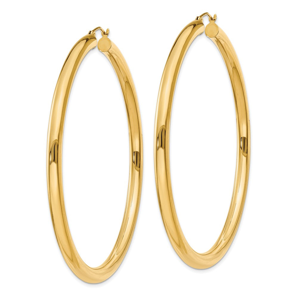 10k Yellow Gold 66.7 mm Tube Hoop Earrings (6.71 grams)