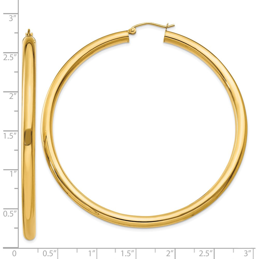 10k Yellow Gold 4 mm Lightweight Tube Hoop Earrings (5.2 grams)