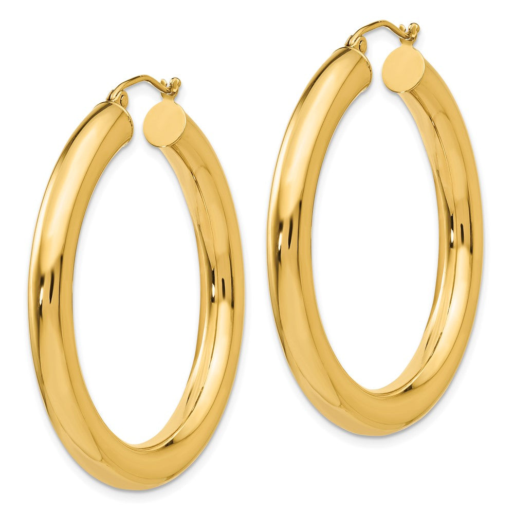 10k Yellow Gold 5 mm Lightweight Hoop Earrings (5.11 grams)