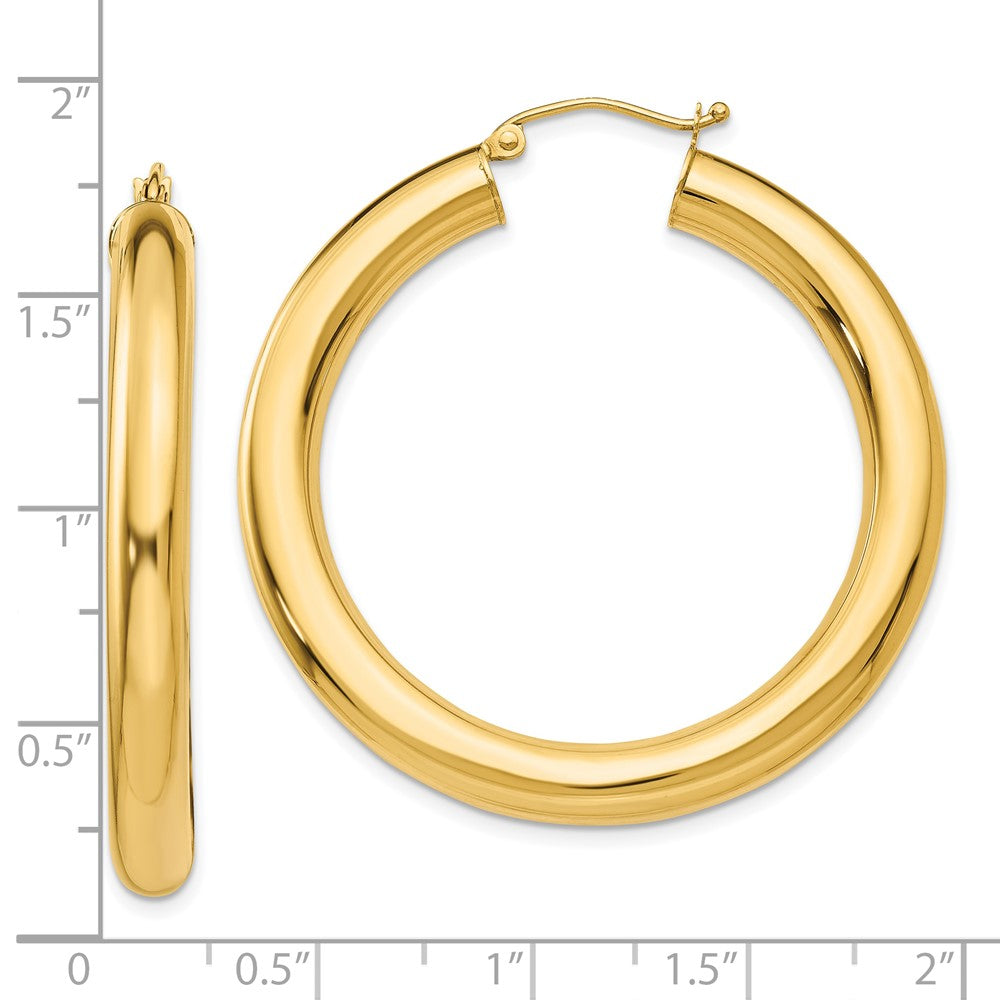 10k Yellow Gold 5 mm Lightweight Hoop Earrings (5.11 grams)