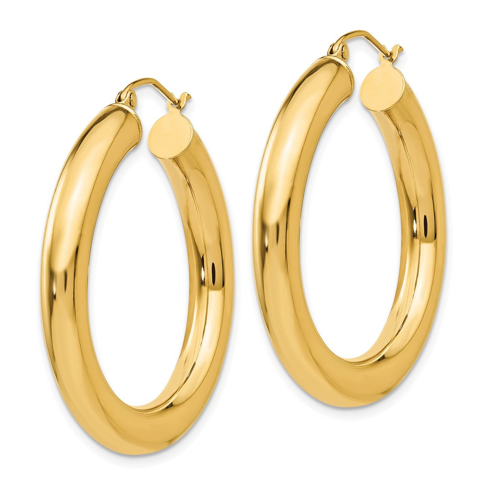 10k Yellow Gold 5 mm Lightweight Hoop Earrings (4.84 grams)