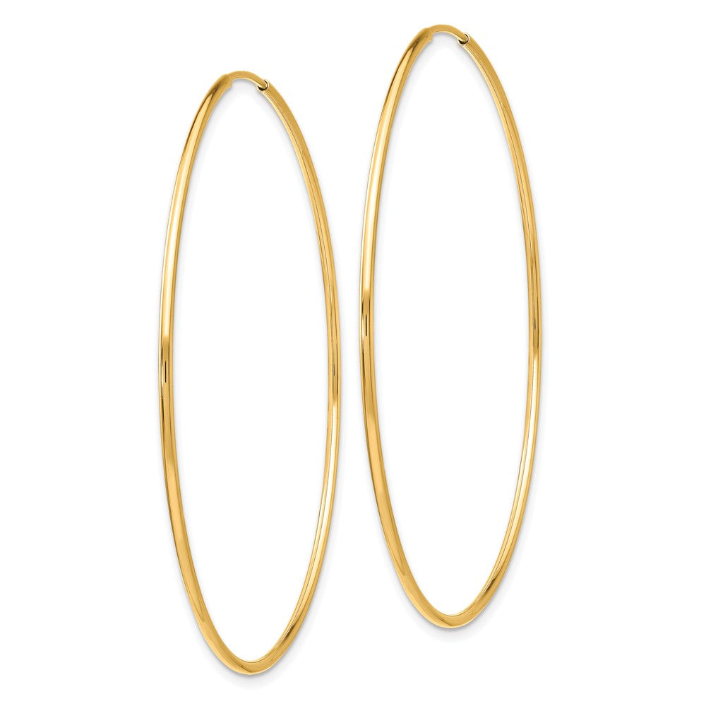 10k Yellow Gold 54 mm Polished Endless Tube Hoop Earrings (1.44 grams)