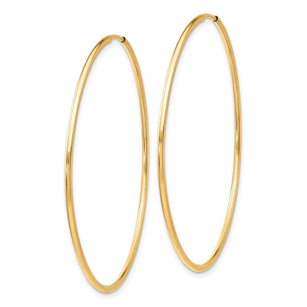 10k Yellow Gold 46 mm Polished Endless Tube Hoop Earrings (1.27 grams)